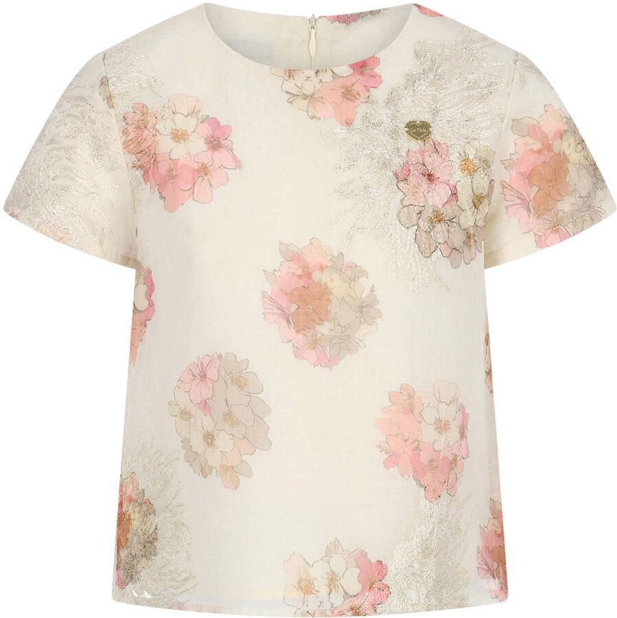 Le Chic gebloemde T-shirt wit