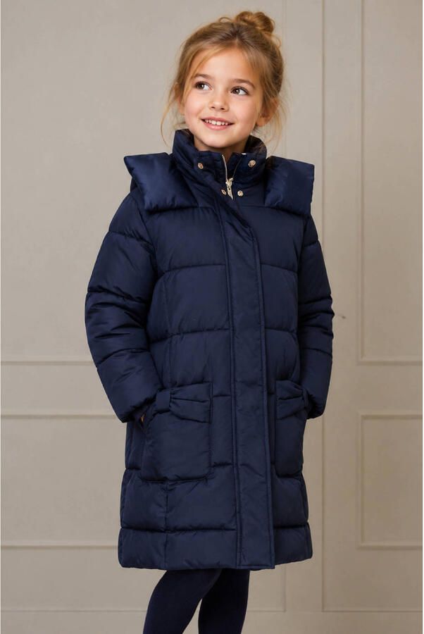 Le Chic gewatteerde winterjas donkerblauw