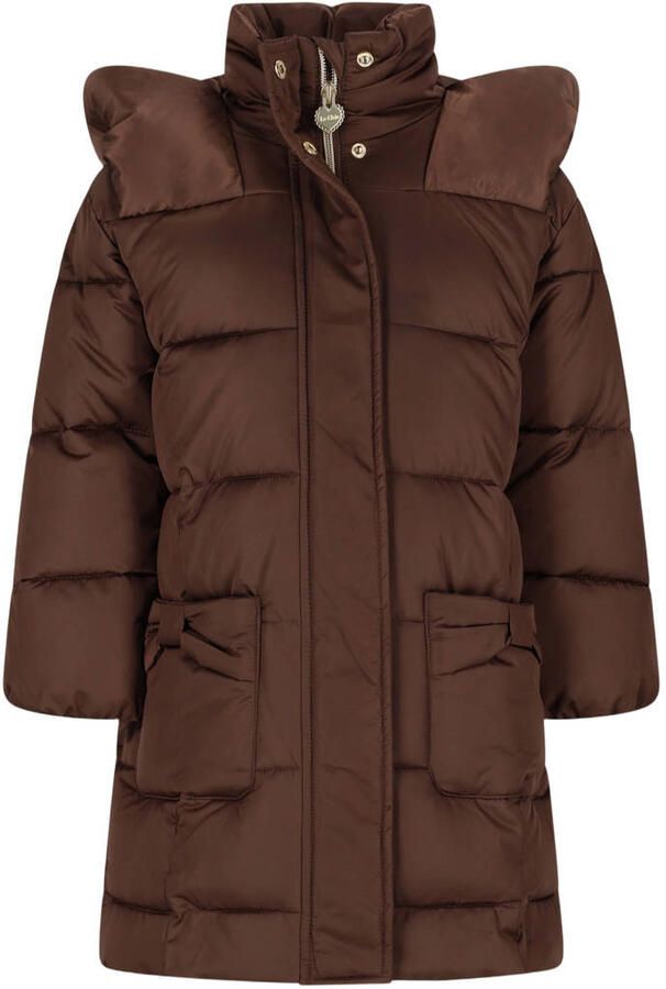 Le Chic gewatteerde winterjas donkerbruin