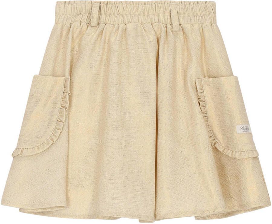 Le Chic korte A-lijn rok goud Meisjes Polyester Effen