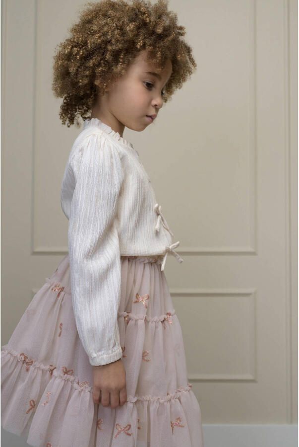 Le Chic korte tule rok met glitters en print lichtzand - Foto 2