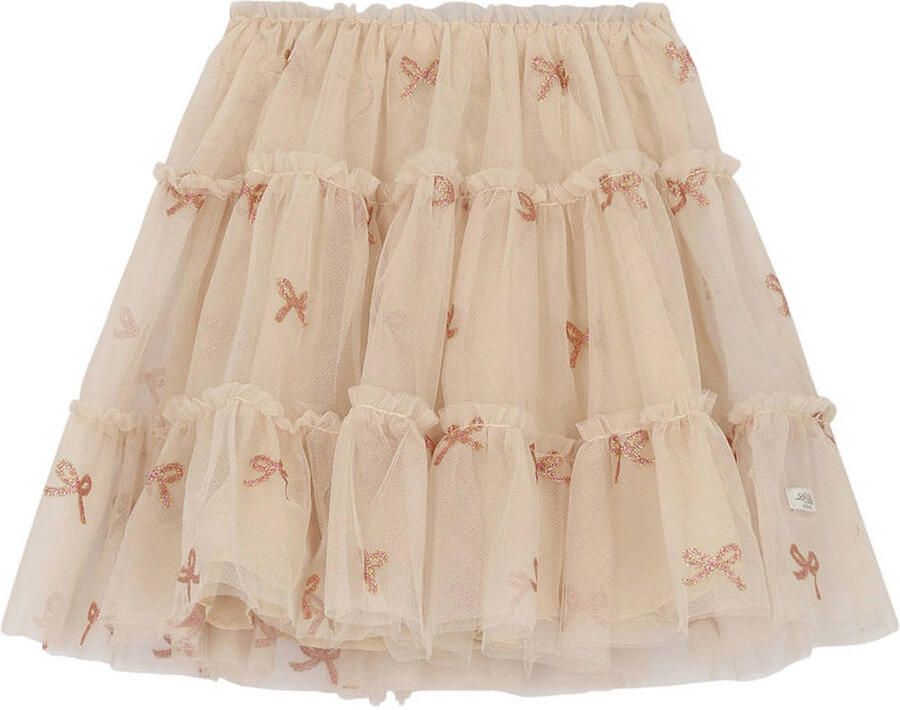 Le Chic korte tule rok met glitters en print lichtzand
