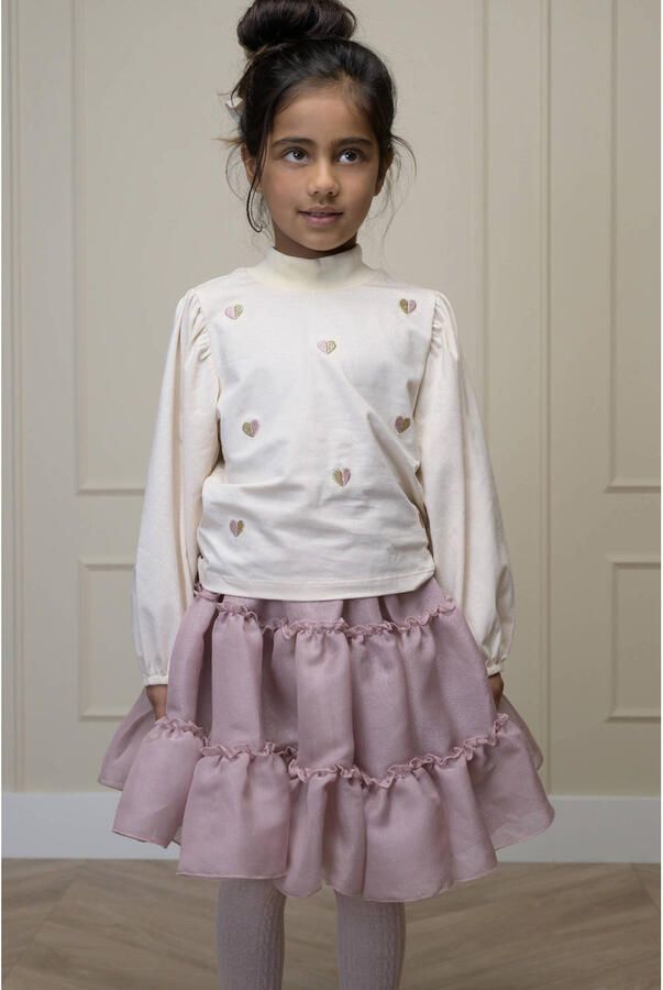 Le Chic korte tule rok met glitters roze Meisjes Polyamide Effen - Foto 3