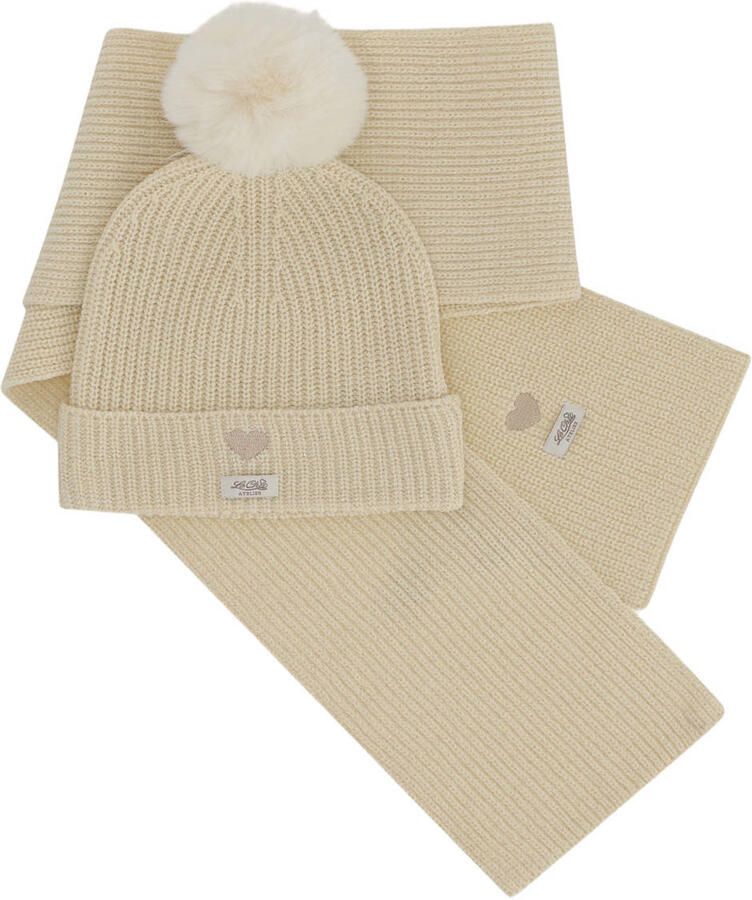 Le Chic muts ecru Muts sjaal Meisjes Acryl Effen