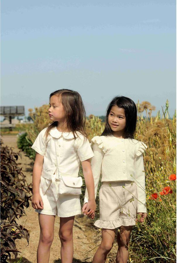 Le Chic regular fit casual short DUTTI offwhite Korte broek Ecru Meisjes Polyester 104 - Foto 3