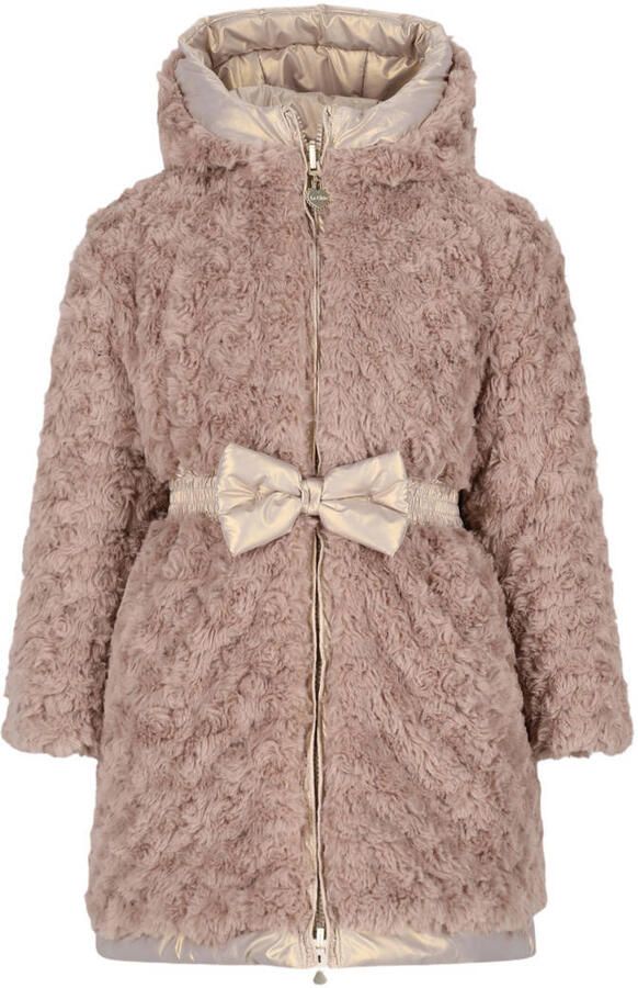 Le Chic reversible faux fur winterjas met ceintuur goud Meisjes Polyester Capuchon - Foto 3