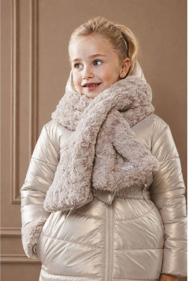 Le Chic reversible faux fur winterjas met ceintuur goud Meisjes Polyester Capuchon - Foto 2