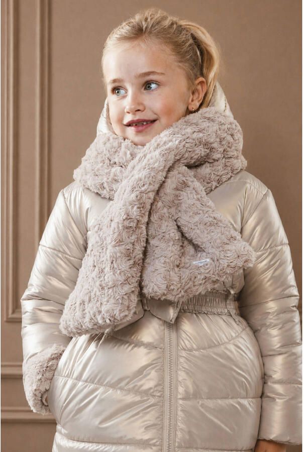 Le Chic RIANNA sjaal lichtbruin Meisjes Imitatiebont Effen - Foto 2