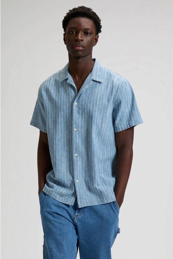 Lee denim regular gestreept casual overhemd blauw
