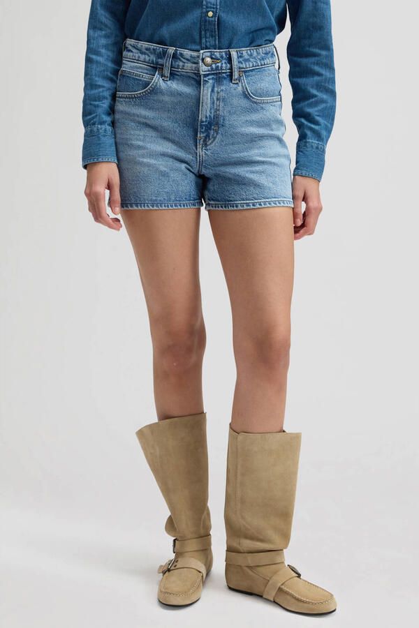 Lee denim straight high waist short medium blue denim - Foto 5