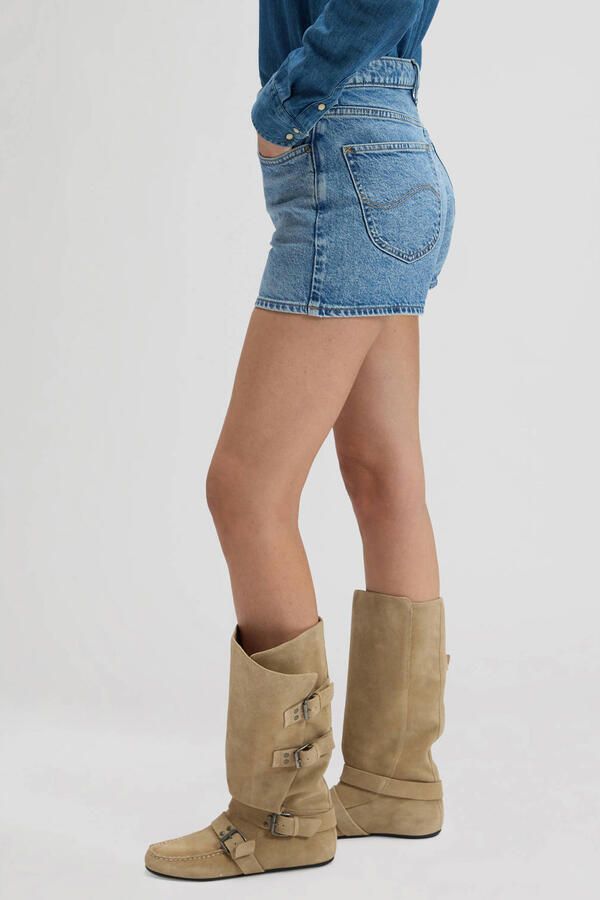 Lee denim straight high waist short medium blue denim - Foto 7