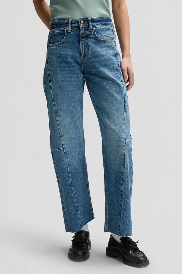 Lee high waist barrel jeans medium blue denim
