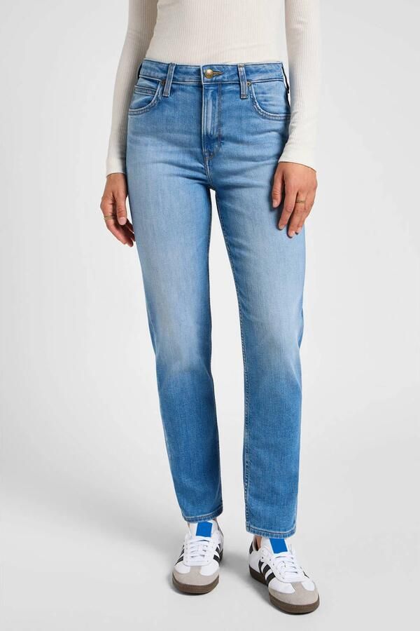 Lee high waist straight leg jeans light blue denim - Foto 7