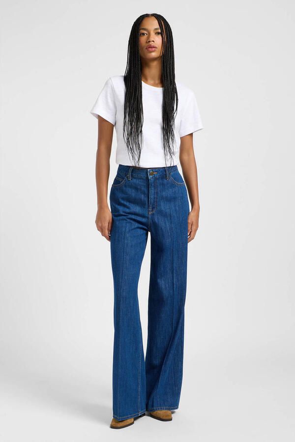 Lee high waist straight leg jeans medium blue denim - Foto 6