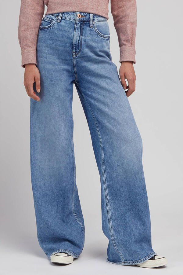 Lee high waist wide leg jeans medium blue denim - Foto 2