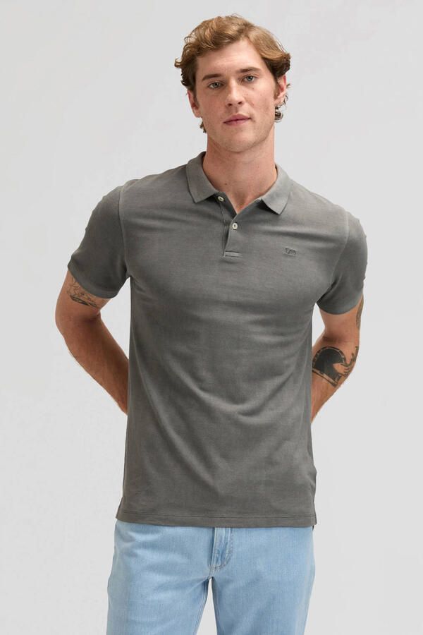 Lee regular polo grijsgroen