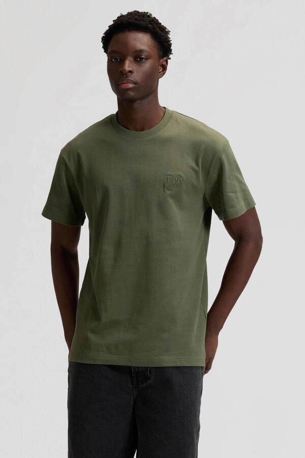 Lee regular T-shirt donkergroen