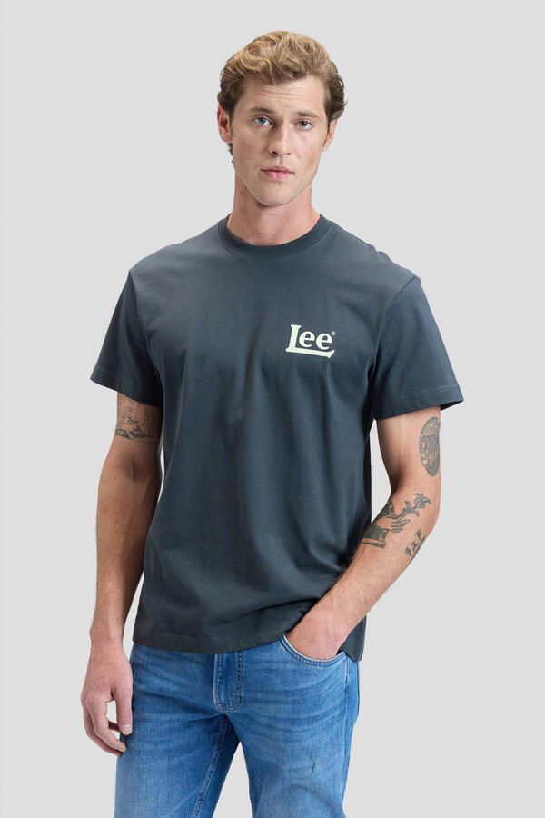 Lee regular T-shirt met backprint zwart