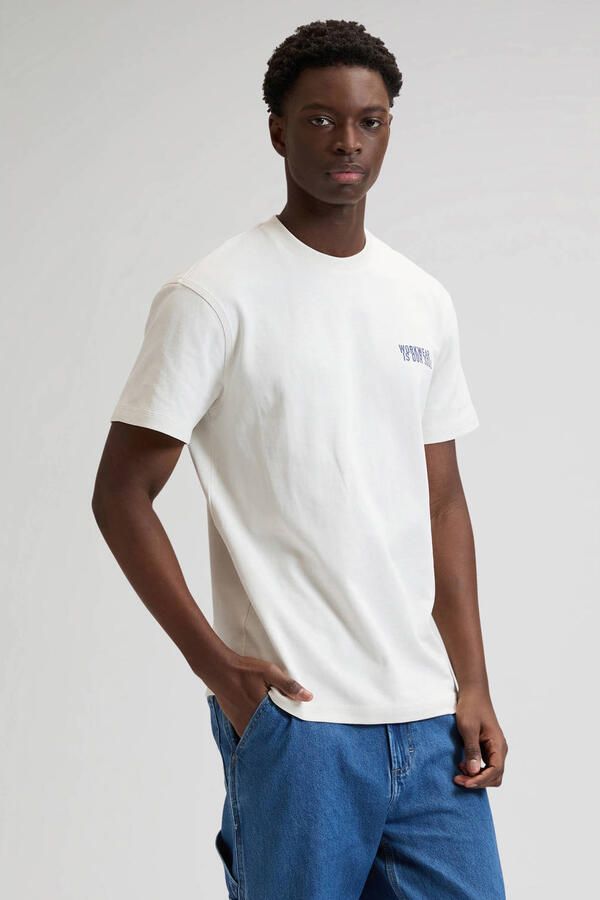 Lee relaxed T-shirt met backprint ecru
