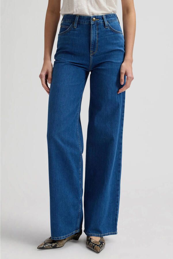 Lee STELLA high waist wide leg jeans dark blue denim