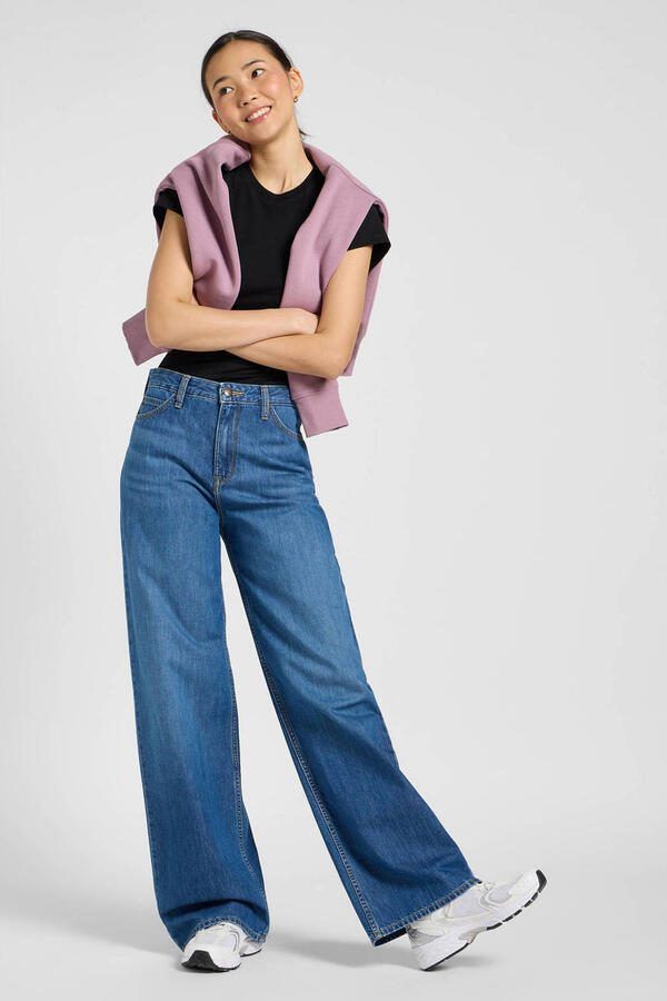 Lee wide leg jeans medium blue denim