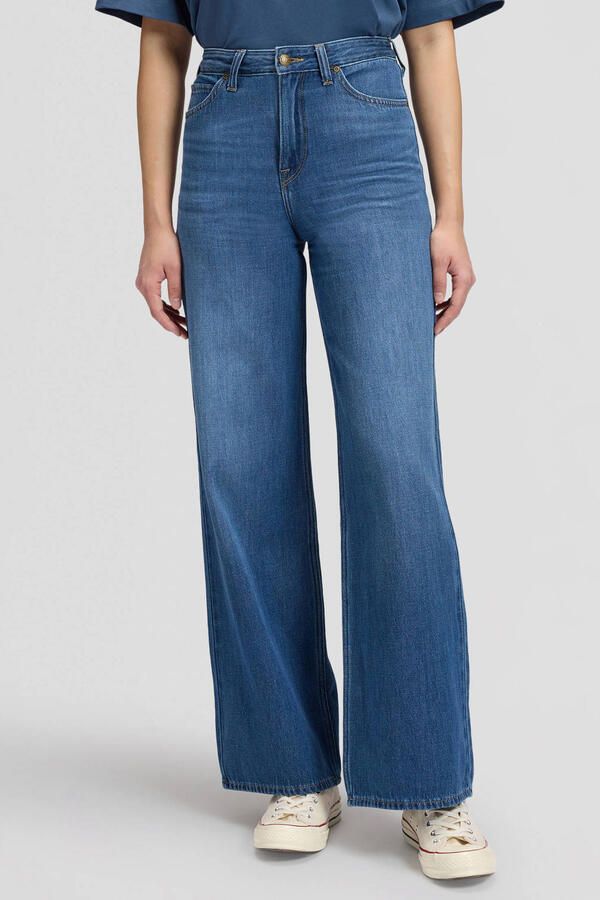 Lee wide leg jeans mediumblauw