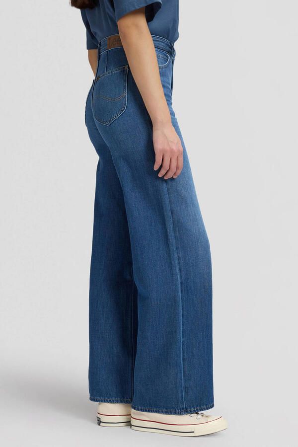 Lee wide leg jeans mediumblauw - Foto 3