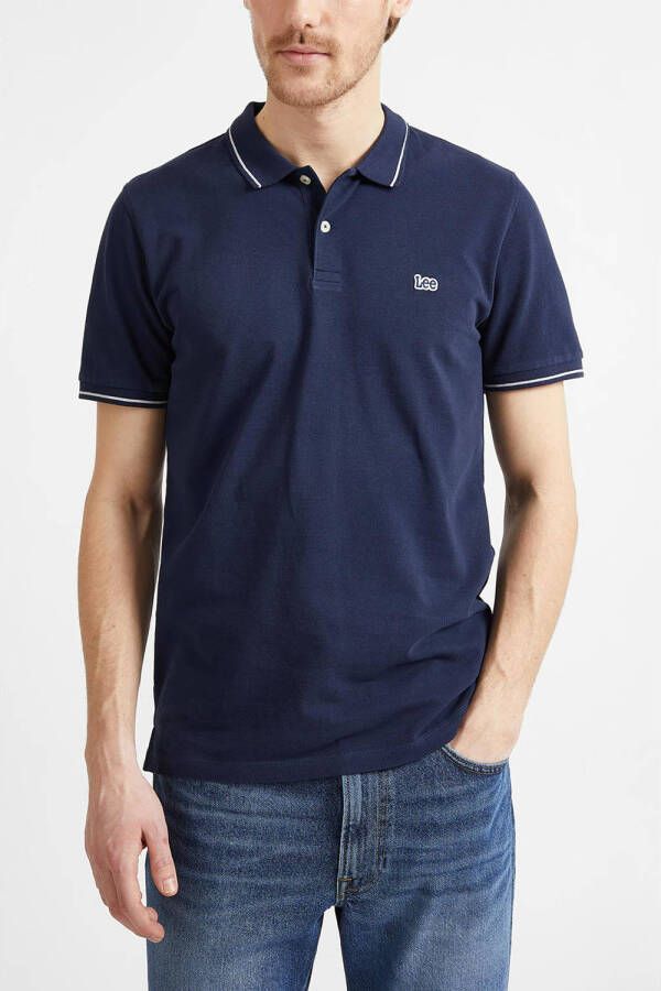 Lee regular fit polo donkerblauw wit
