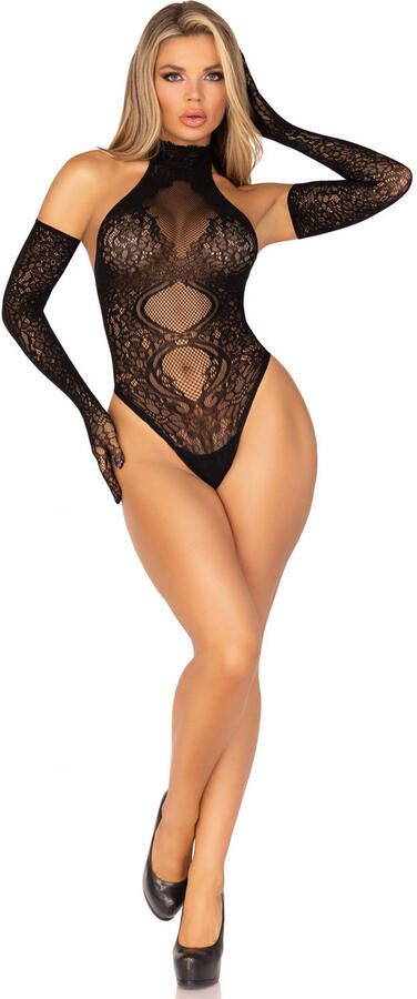 Leg Avenue kanten stringbody zwart - Foto 3