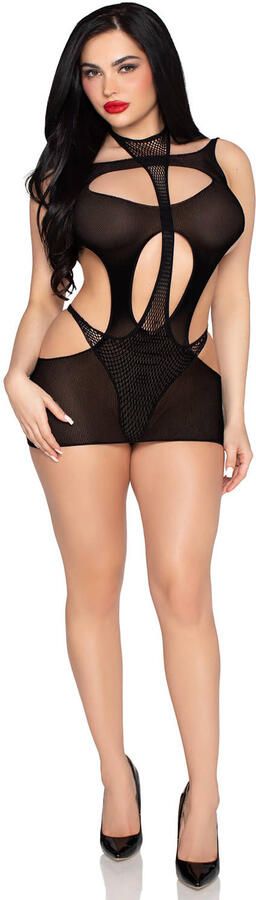 Leg Avenue mini jurk met halterbody zwart - Foto 2