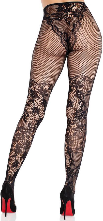 Leg Avenue netpanty met kant zwart