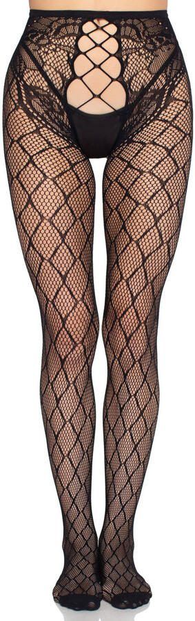 Leg Avenue netpanty met open kruis zwart - Foto 3
