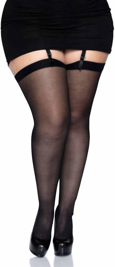 Leg Avenue plus size hold up kousen zwart - Foto 2