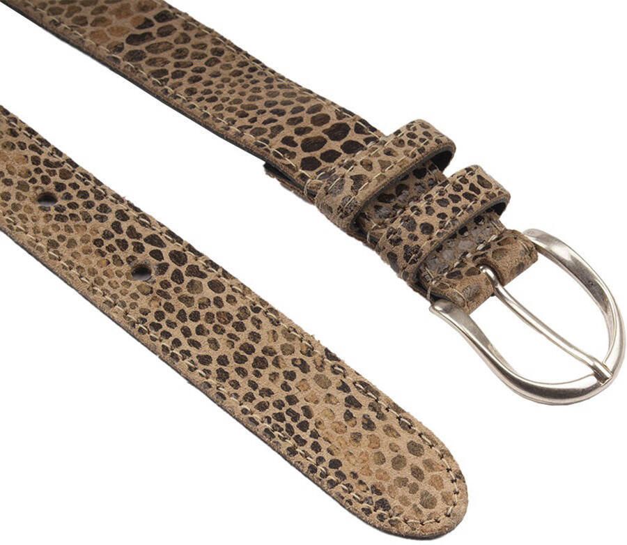Legend Beige Slangenprint Suède Riem Beige Dames