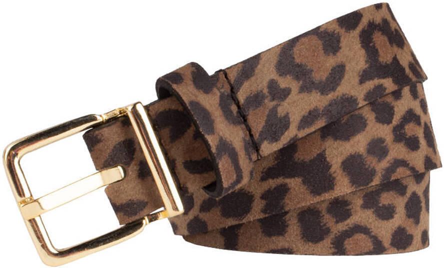 Legend leren riem met panterprint bruin