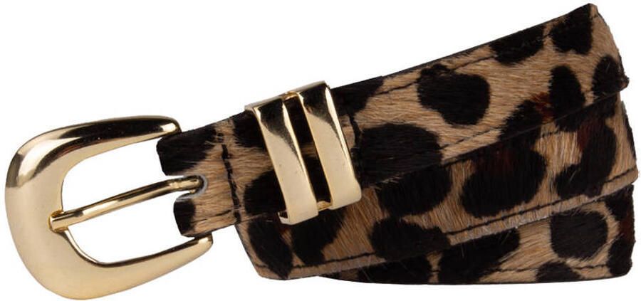 Legend leren riem met panterprint bruin