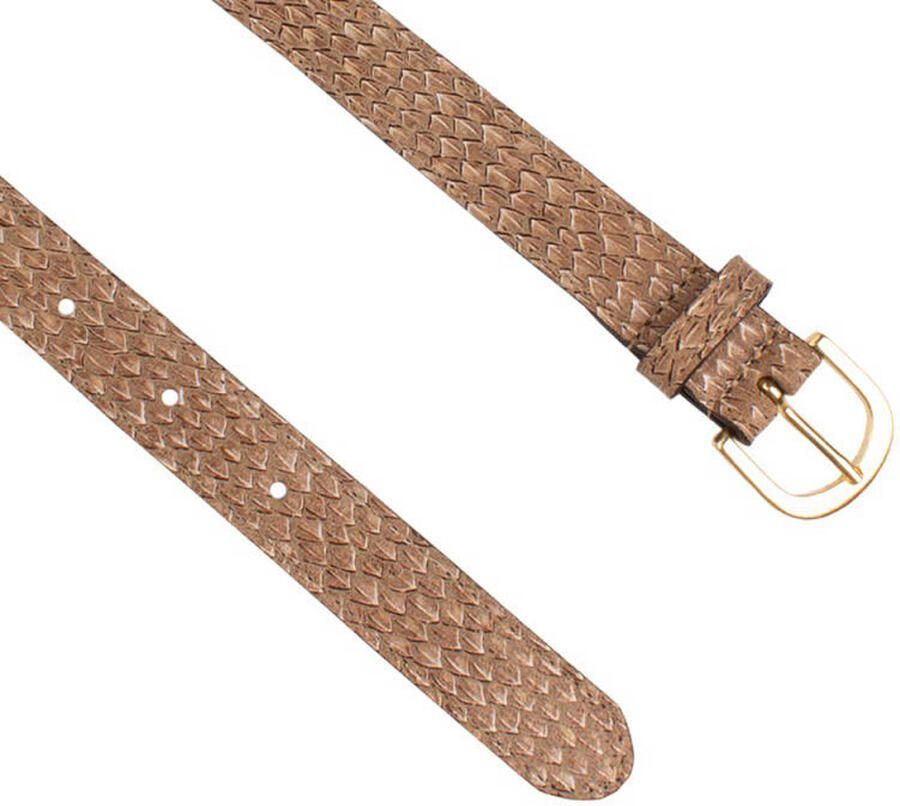 Legend leren riem met slangenprint lichtbruin - Foto 2