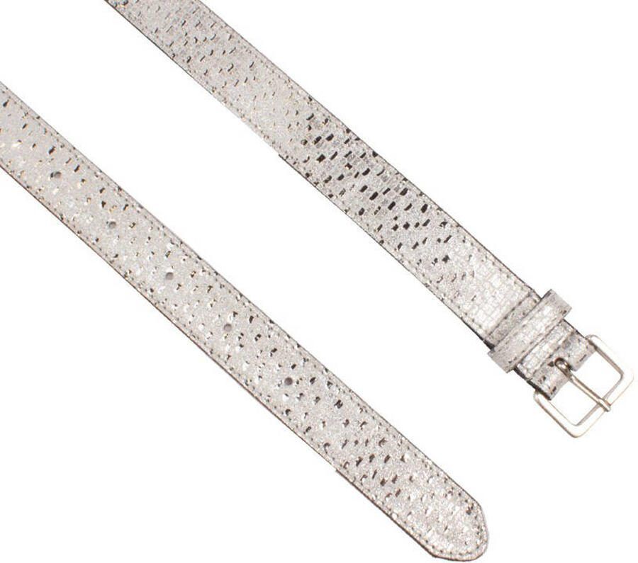 Legend leren riem zilverkleurig - Foto 2