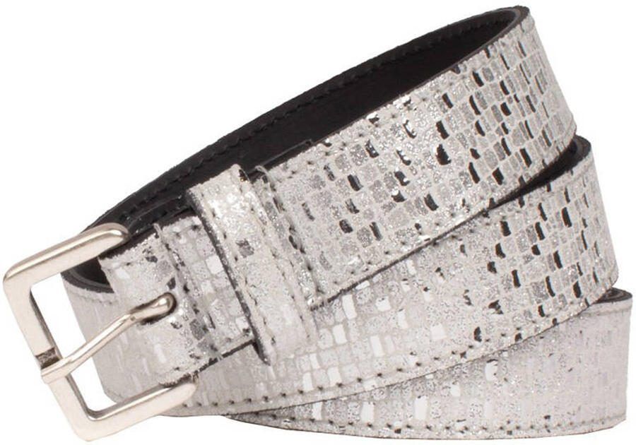 Legend leren riem zilverkleurig
