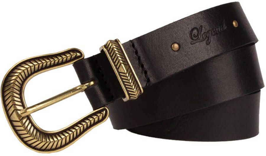 Legend leren riem zwart