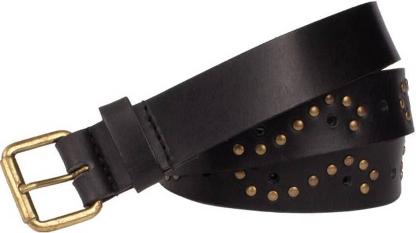 Legend leren riem zwart goud