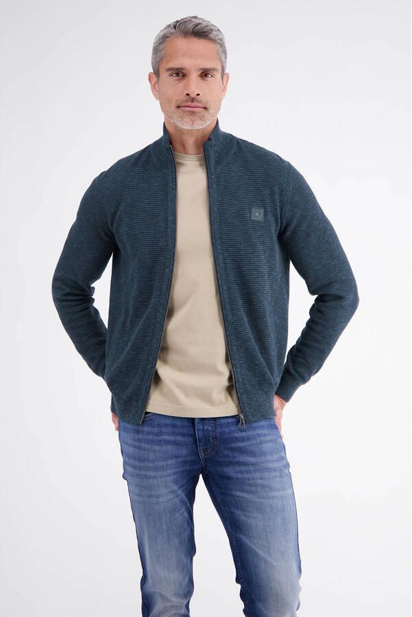 LERROS katoenen gebreid vest donkerblauw