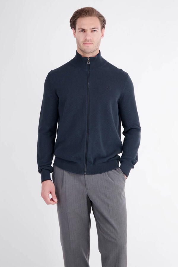 LERROS katoenen regular fit gebreide trui donkerblauw