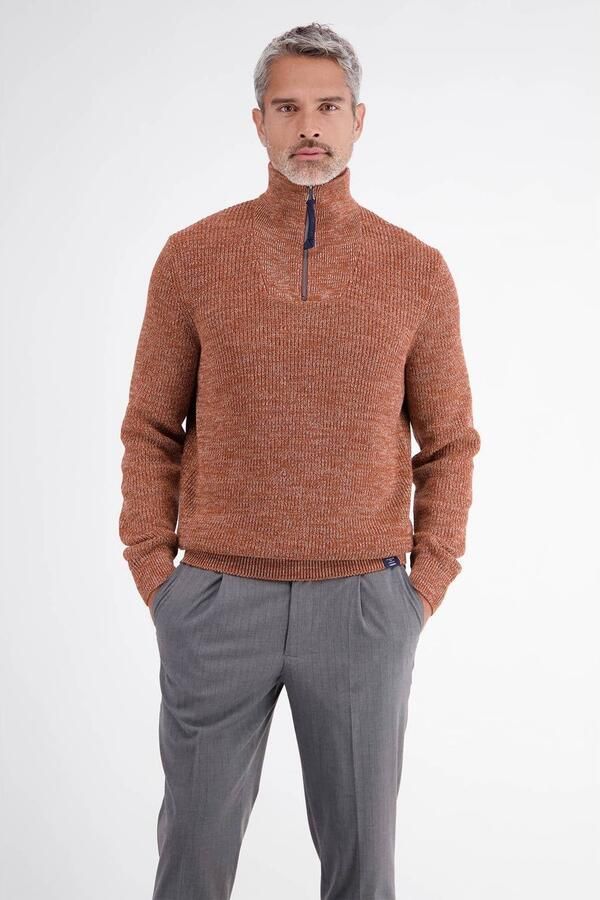 LERROS katoenen relaxed fit gebreide gemêleerde trui maroon red