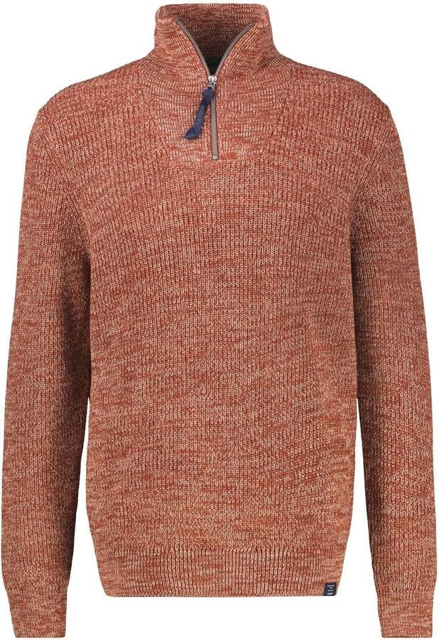 LERROS katoenen relaxed fit gebreide gemêleerde trui maroon red - Foto 2