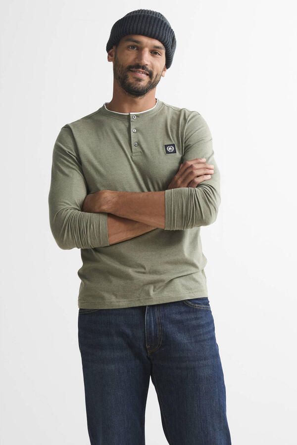 Lerros Sweatshirt Serafino-shirt met lange mouwen voor heren - Foto 3