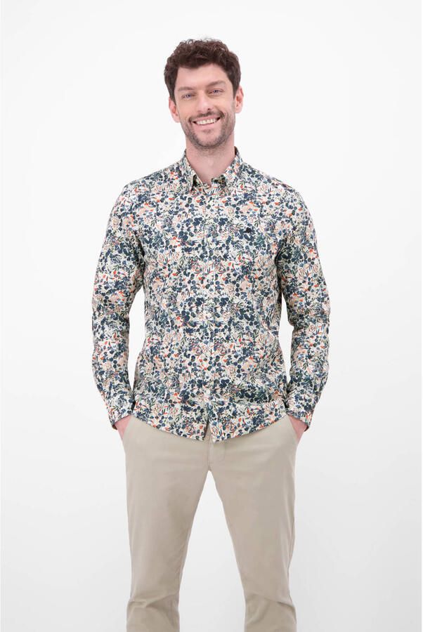 LERROS Regular casual overhemd blauw