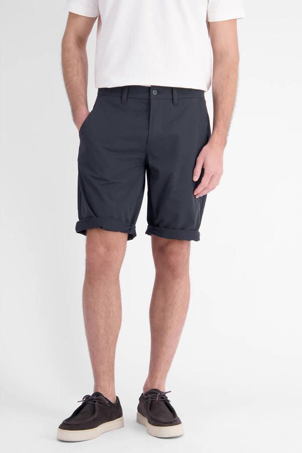 LERROS regular chino short met riemlussen donkerblauw
