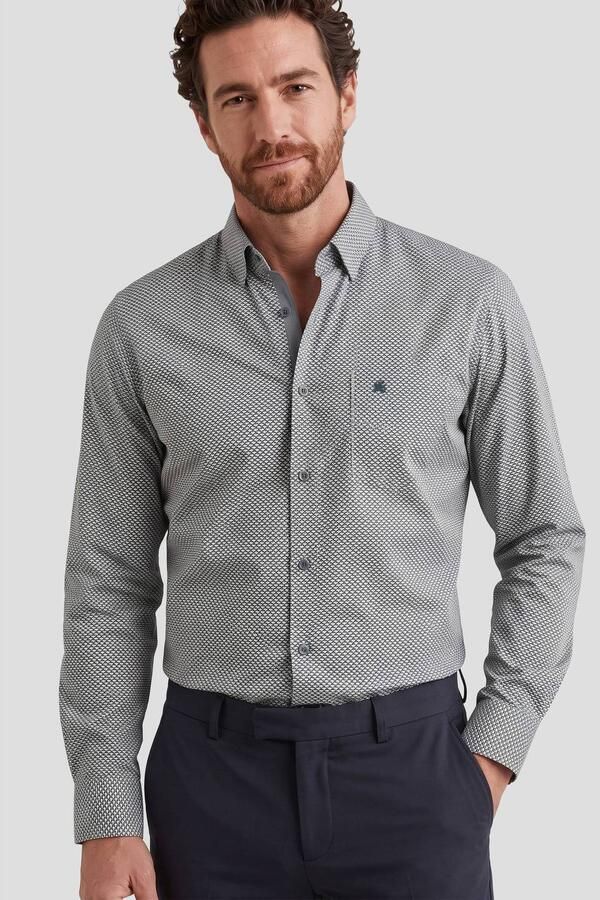LERROS regular fit casual overhemd met print grijsgroen - Foto 3