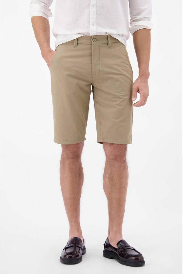 LERROS regular fit chino short lichtbruin